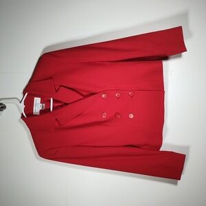 Vintage Rena Rowan for Saville bright red double breasted blazer jacket 4